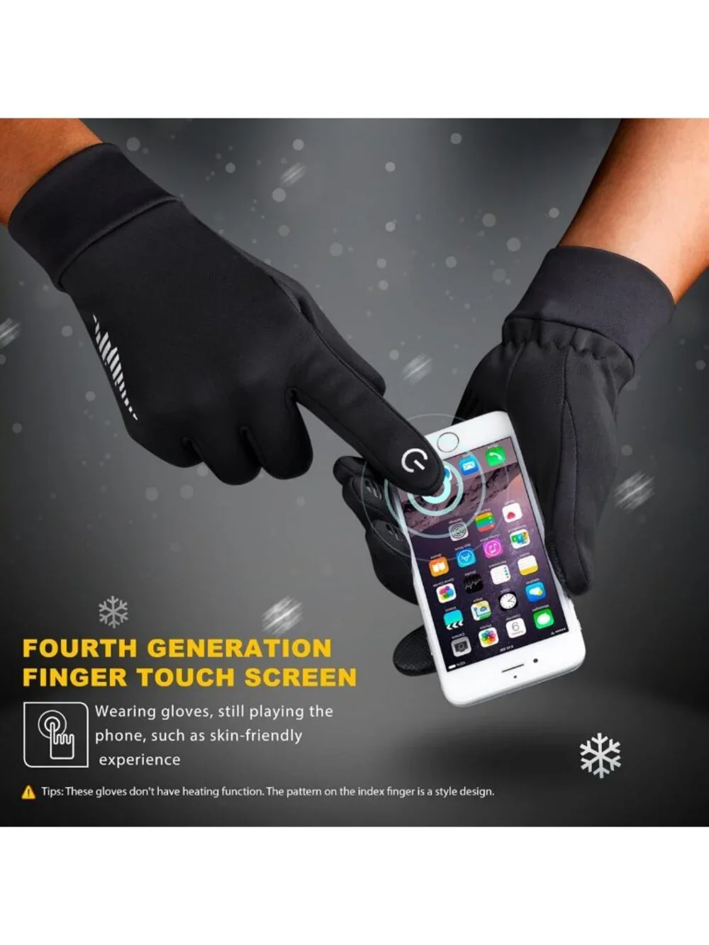 Warm Thermal Touch Screen Gloves for Men & Women - Non-Slip Ski & Snow Liner for